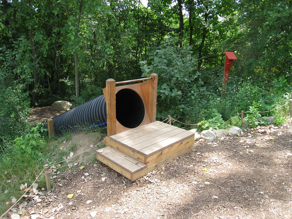 Matthaei Botanical Gardens 2010 0285.jpg - The Gaffield Childrens Garden has lots of fun things for the kids to do... including a pipe to crawl through.